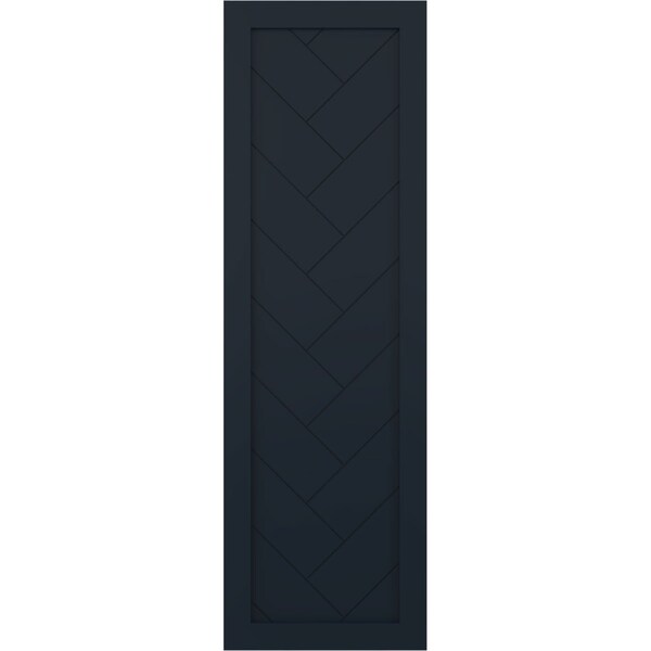 Ekena Millwork PVC Single Panel Herringbone Modern Style Fixed Mount Shutters Starless Night Blue, 15W x 25H, PR - TFP001HB15X025OB