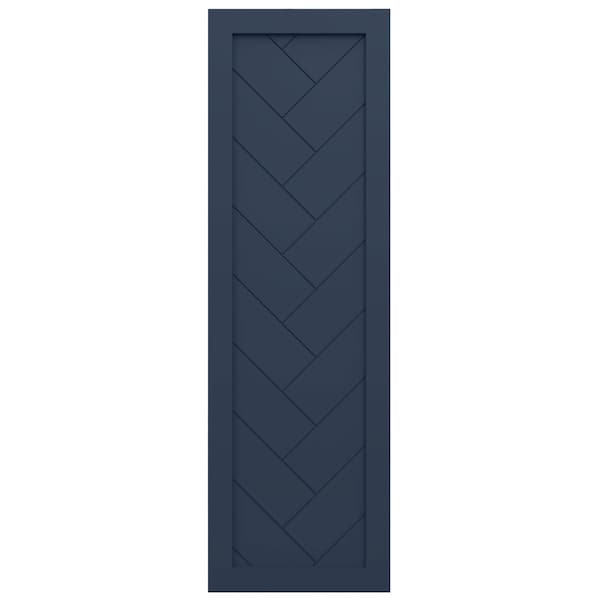 Ekena Millwork PVC Single Panel Herringbone Modern Style Fixed Mount Shutters Starless Night Blue, 15W x 25H, PR - TFP001HB15X025OB