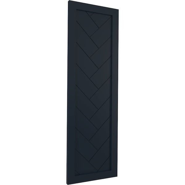 Ekena Millwork PVC Single Panel Herringbone Modern Style Fixed Mount Shutters Starless Night Blue, 15W x 25H, PR - TFP001HB15X025OB