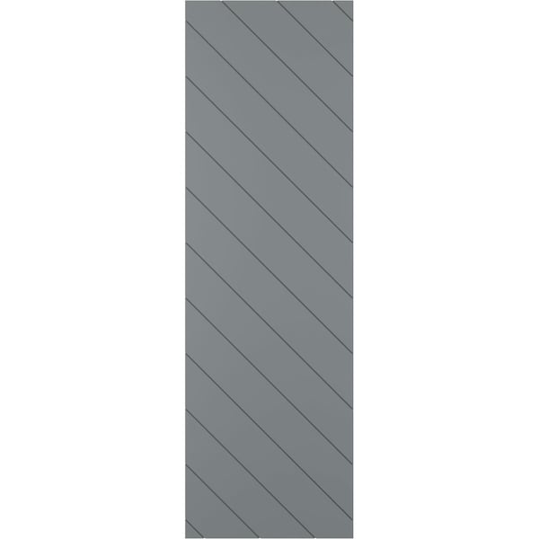 Ekena Millwork 12W x 75H True Fit PVC Diagonal Slat Modern Style Fixed Mount Shutters, Ocean Swell, PR - TFP001DG12X075CH