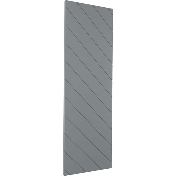 Ekena Millwork 12W x 75H True Fit PVC Diagonal Slat Modern Style Fixed Mount Shutters, Ocean Swell, PR - TFP001DG12X075CH
