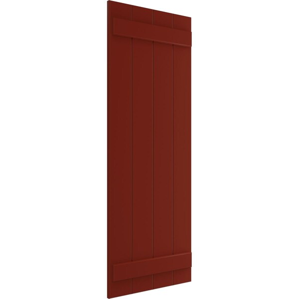 Ekena Millwork True Fit PVC Four Board Joined Board-n-Batten Shutters, Pepper Red, 21 1/2W x 69H, PR - TFP101BBF21X069MR