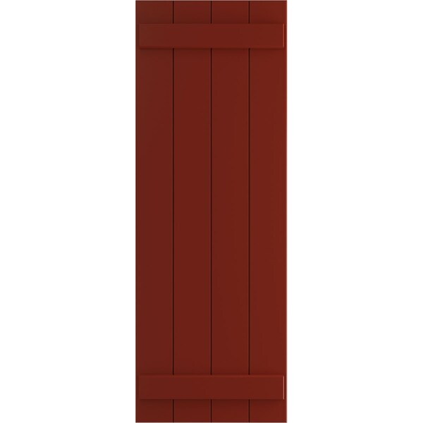 Ekena Millwork True Fit PVC Four Board Joined Board-n-Batten Shutters, Pepper Red, 21 1/2W x 69H, PR - TFP101BBF21X069MR