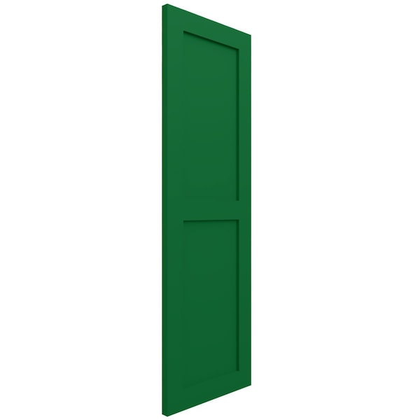 Ekena Millwork True Fit PVC Two Equal Flat Panel Shutters, Viridian Green, 15W x 61H, PR - TFP101FPF15X061HG
