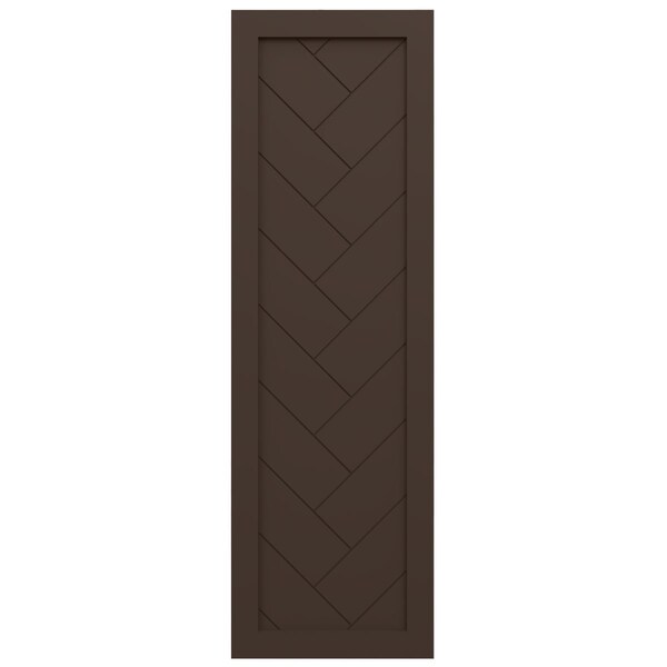 Ekena Millwork True Fit PVC Single Panel Herringbone Modern Style Fixed Mount Shutters, Raisin Brown, 12W x 33H, PR - TFP001HB12X033TB