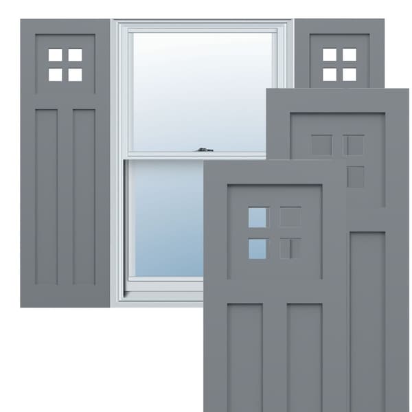 Ekena Millwork True Fit PVC San Antonio Mission Style Fixed Mount Shutters, Ocean Swell, 15W x 78H, PR - TFP001ST15X078CH