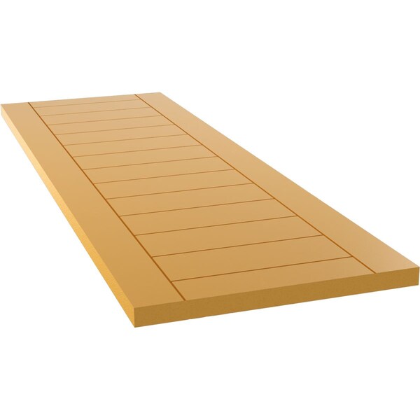 Ekena Millwork True Fit PVC Horizontal Slat Framed Modern Style Fixed Mount Shutters, Turmeric, 12W x 46H, PR - TFP001HF12X046TU