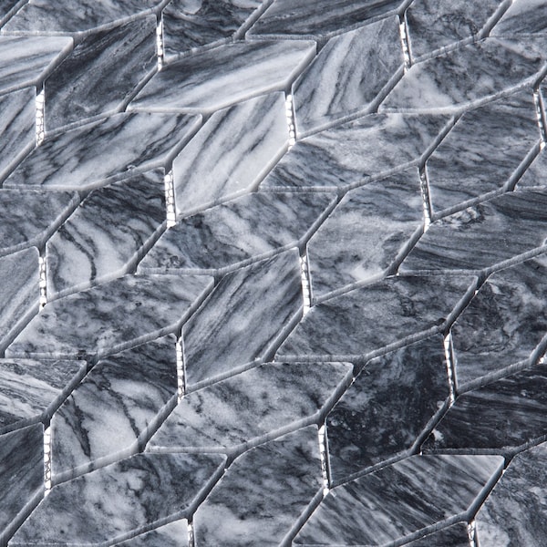 Andova Tiles SAMPLE Channing Elongated Hex 1 x 25 Marble Honeycomb Mosaic Wall  Floor Tile - SAM-ANDCHA138