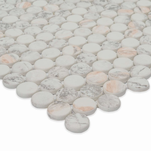 Msi Briar Rosa Pennyround 12  in. X 12  in. Matte Glass Mosaic Tile, 15PK - ZOR-MD-0623