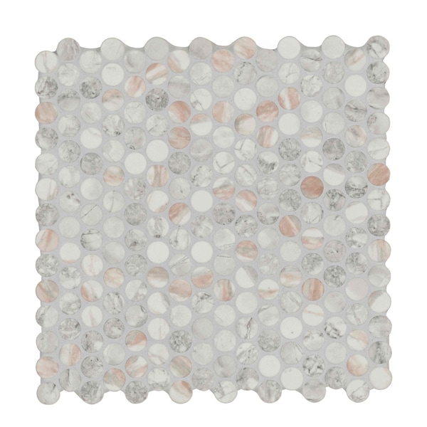 Msi Briar Rosa Pennyround 12  in. X 12  in. Matte Glass Mosaic Tile, 15PK - ZOR-MD-0623