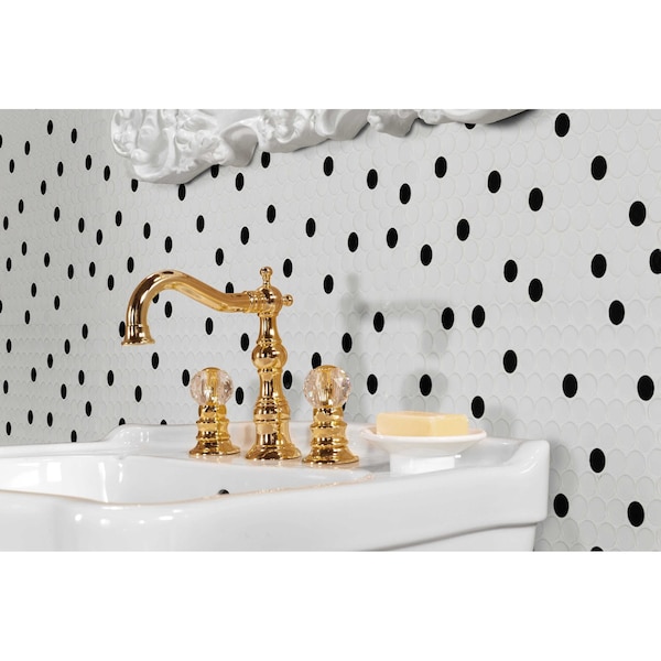 Msi Penny Round Bianco 11.3 In. X 12.2 In. X 6 Mm Ceramic Mesh-Mounted Mosaic Tile, 15PK - ZOR-MD-0220