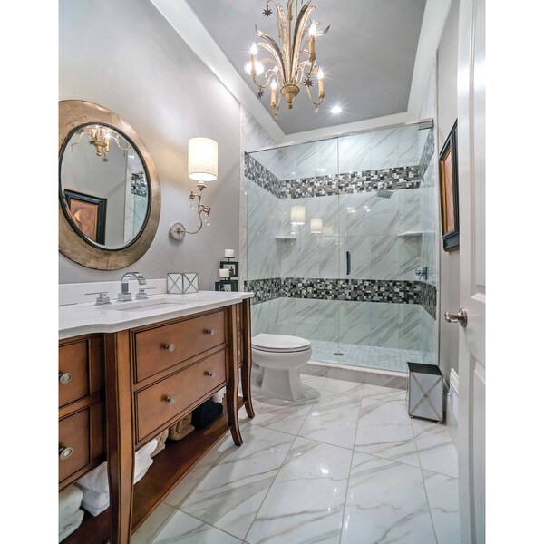 Msi Pietra Calacatta SAMPLE Glazed Polished Porcelain Floor And Wall Tile - ZOR-PT-0104-SAM
