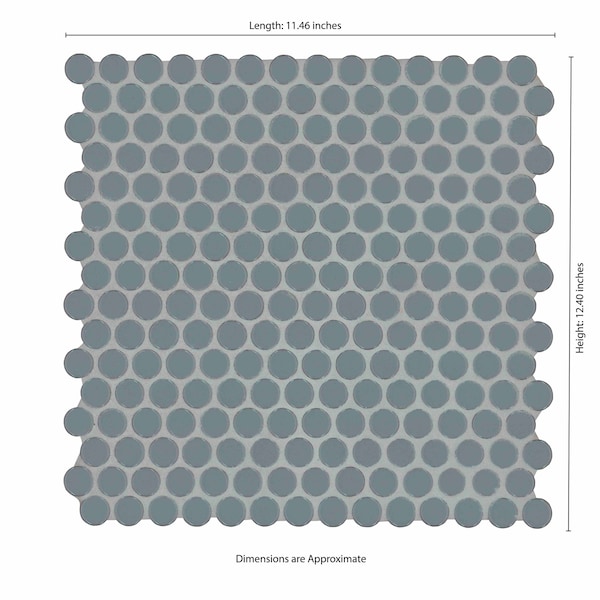 Msi Cielo Azul Pennyround 11  in. X 12  in. Glossy Porcelain Mosaic Floor And Wall Tile, 15PK - ZOR-MD-0626