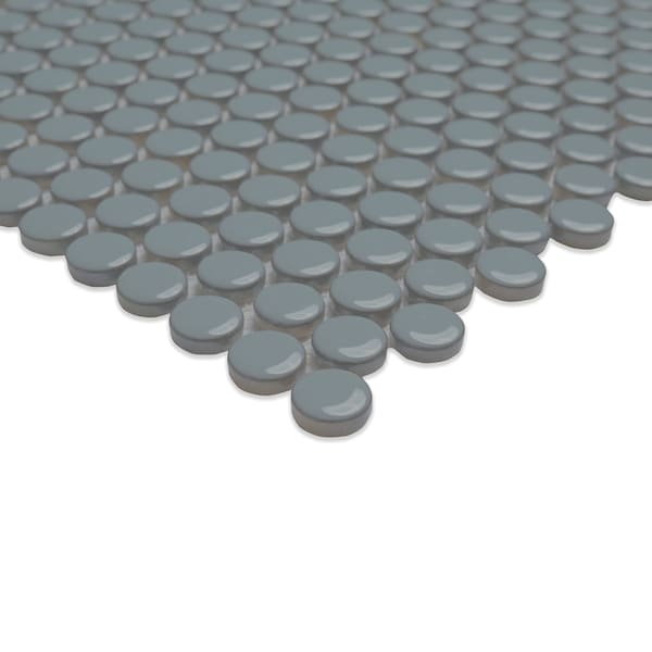 Msi Cielo Azul Pennyround 11  in. X 12  in. Glossy Porcelain Mosaic Floor And Wall Tile, 15PK - ZOR-MD-0626