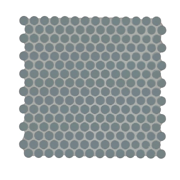 Msi Cielo Azul Pennyround 11  in. X 12  in. Glossy Porcelain Mosaic Floor And Wall Tile, 15PK - ZOR-MD-0626