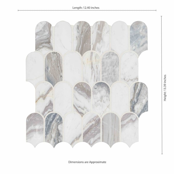 Msi Edessa Scallop Sample Polihsed Marble Mosaic Floor And Wall Tile - ZOR-MD-0618-SAM