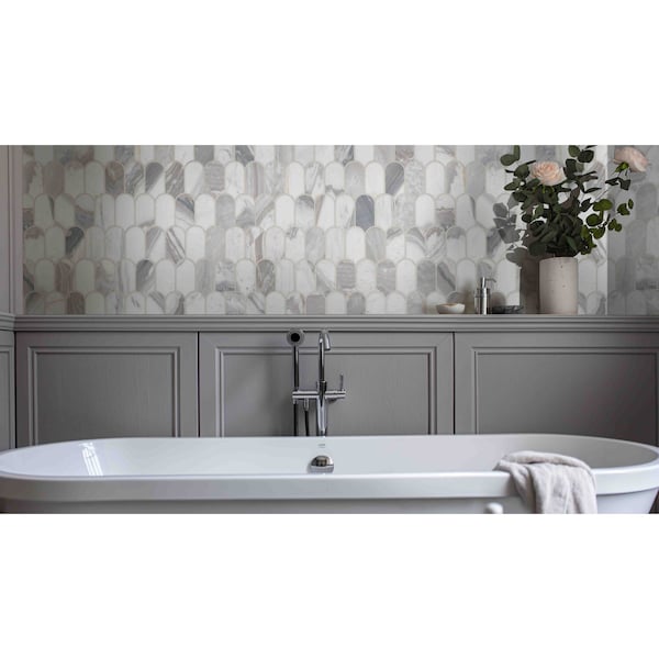 Msi Edessa Scallop Sample Polihsed Marble Mosaic Floor And Wall Tile - ZOR-MD-0618-SAM