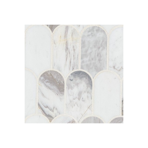 Msi Edessa Scallop Sample Polihsed Marble Mosaic Floor And Wall Tile - ZOR-MD-0618-SAM