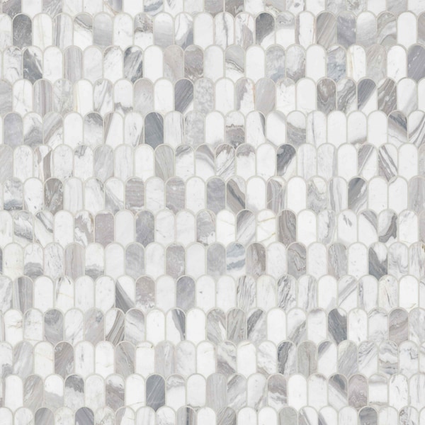 Msi Edessa Scallop Sample Polihsed Marble Mosaic Floor And Wall Tile - ZOR-MD-0618-SAM