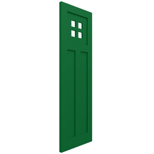 Ekena Millwork True Fit PVC San Antonio Mission Style Fixed Mount Shutters, Viridian Green, 12W x 37H, PR - TFP001ST12X037HG