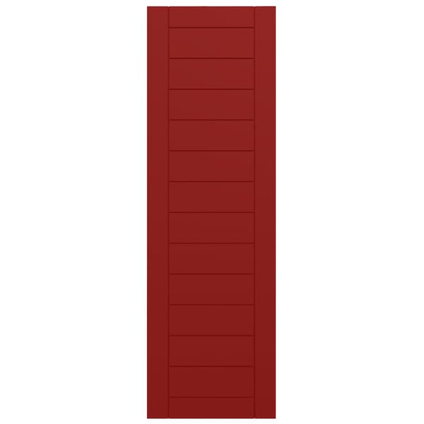 Ekena Millwork True Fit PVC Horizontal Slat Framed Modern Style Fixed Mount Shutters, Fire Red, 18W x 28H, PR - TFP001HF18X028BR