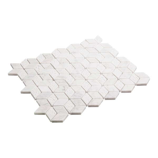 Andova Tiles SAMPLE Cubit 1 x 2 Marble Grid Mosaic Wall  Floor Tile - SAM-ANDCUB325