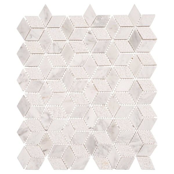 Andova Tiles SAMPLE Cubit 1 x 2 Marble Grid Mosaic Wall  Floor Tile - SAM-ANDCUB325