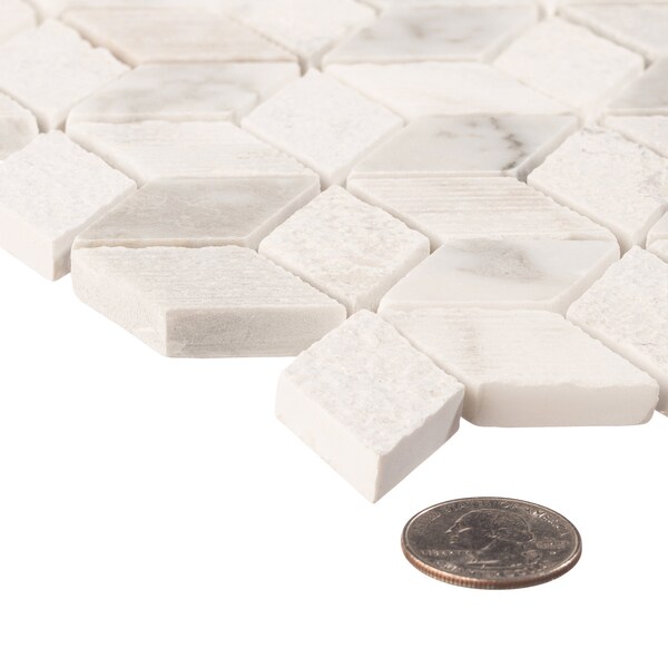 Andova Tiles SAMPLE Cubit 1 x 2 Marble Grid Mosaic Wall  Floor Tile - SAM-ANDCUB325