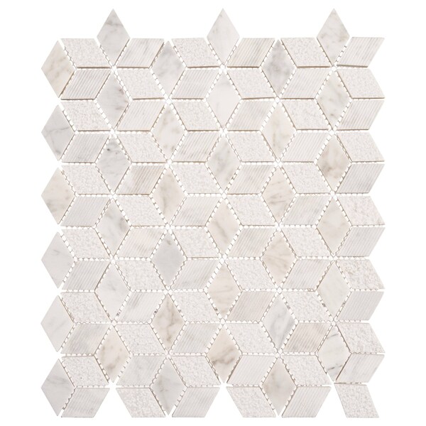 Andova Tiles SAMPLE Cubit 1 x 2 Marble Grid Mosaic Wall  Floor Tile - SAM-ANDCUB325