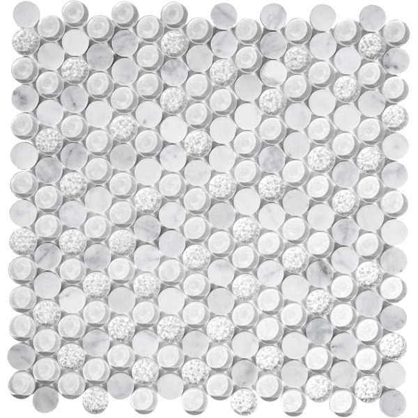 Apollo Tile Sample of Pearl River 11.8"x11.8" Penny Round Glass Mosaic Tile - APLMOK99020EC05 SAMPLE