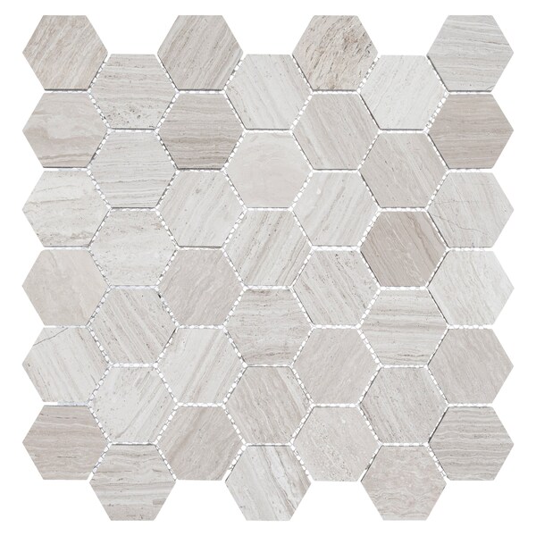 Andova Tiles SAMPLE Channing 2 x 2 Marble Honeycomb Mosaic Floor Use Tile - SAM-ANDCHA129
