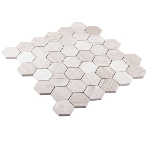 Andova Tiles SAMPLE Channing 2 x 2 Marble Honeycomb Mosaic Floor Use Tile - SAM-ANDCHA129