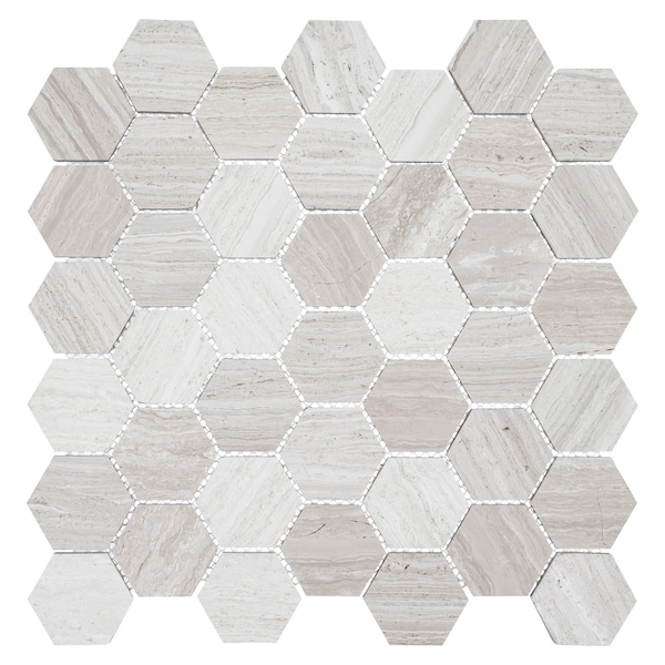 Andova Tiles SAMPLE Channing 2 x 2 Marble Honeycomb Mosaic Floor Use Tile - SAM-ANDCHA129