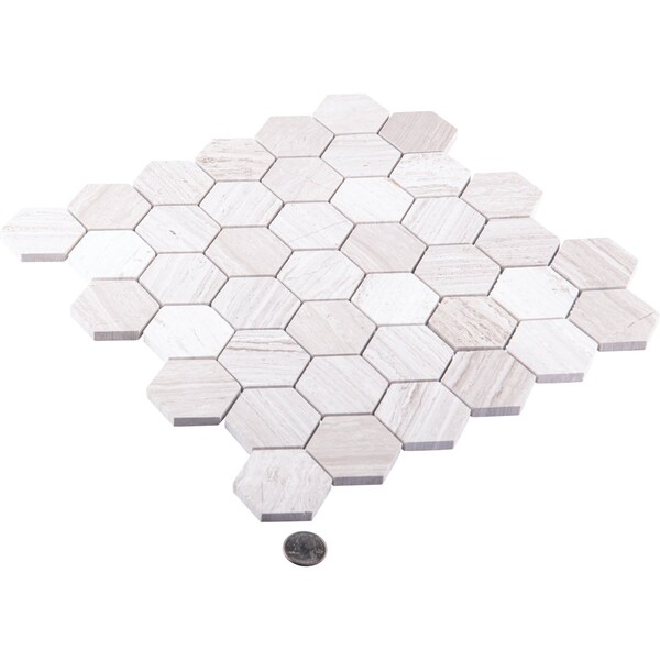 Andova Tiles SAMPLE Channing 2 x 2 Marble Honeycomb Mosaic Floor Use Tile - SAM-ANDCHA129
