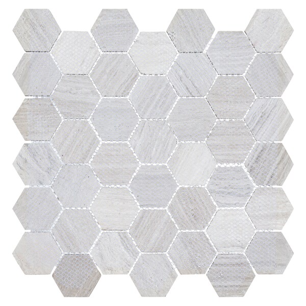 Andova Tiles SAMPLE Channing 2 x 2 Marble Honeycomb Mosaic Floor Use Tile - SAM-ANDCHA129