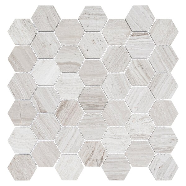 Andova Tiles SAMPLE Channing 2 x 2 Marble Honeycomb Mosaic Floor Use Tile - SAM-ANDCHA129