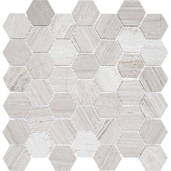 Andova Tiles SAMPLE Channing 2 x 2 Marble Honeycomb Mosaic Floor Use Tile - SAM-ANDCHA129