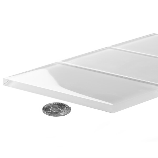 Apollo Tile Sample of 3X6 Soft White Glossy Subway Glass Tile 5 Sq.Ft. - APLA9906636EC98 SAMPLE