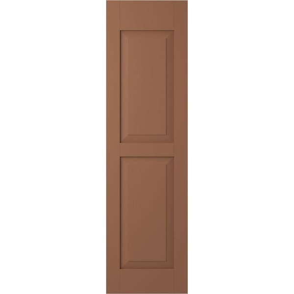 Ekena Millwork Americraft 2 Equal Flat Panel Exterior Real Wood Shutters, RW101FP15X78BTH, PR - RW101FP15X78BTH