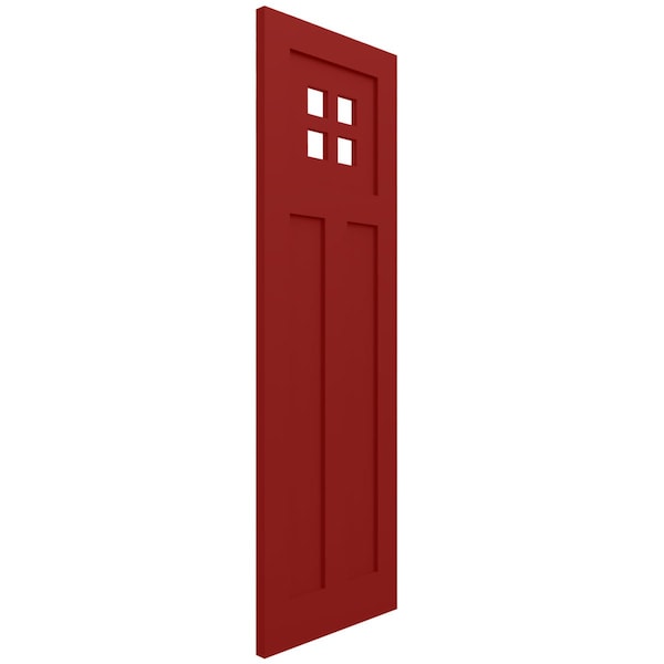 Ekena Millwork True Fit PVC San Antonio Mission Style Fixed Mount Shutters, Fire Red, 12W x 39H, PR - TFP001ST12X039BR