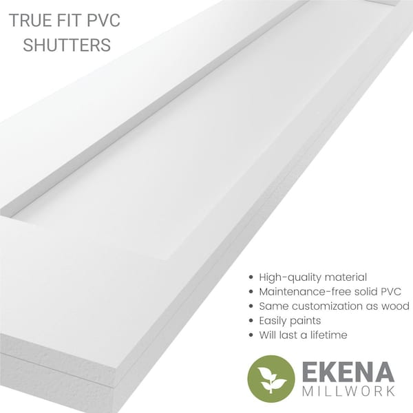 Ekena Millwork True Fit PVC San Antonio Mission Style Fixed Mount Shutters, Fire Red, 12W x 39H, PR - TFP001ST12X039BR
