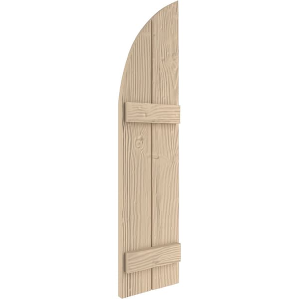 Ekena Millwork Sandblasted 2 Board Joined Board-n-Batten w/Quarter Round Arch Top Faux Wood Shutters, 11W x 72H, PR - SHUBJQ11X72SDPR