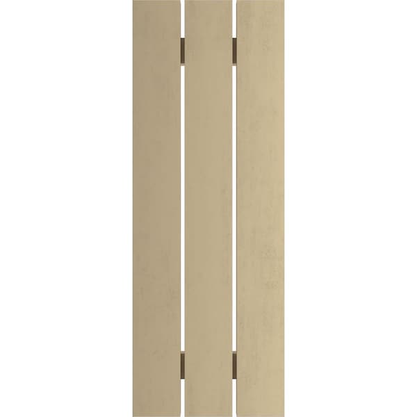 Ekena Millwork Rustic Three Board Spaced Board-n-Batten Sandblasted Faux Wood Shutters, 17 1/2W x 40H, PR - SHUBSS17X40SDPR