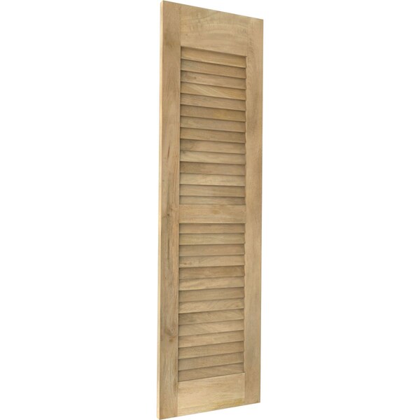 Ekena Millwork 12W x 72H Americraft Two Equal Louver Exterior Real Wood Shutters, Unfinished, PR - RW101LV12X72UNH