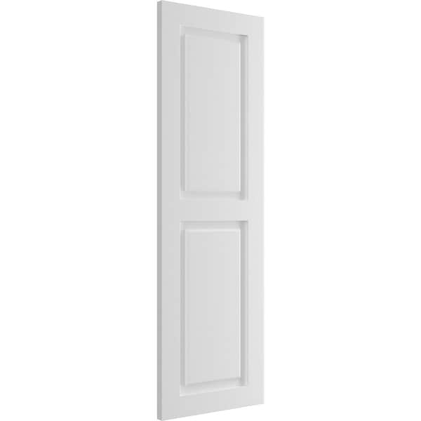 Ekena Millwork True Fit PVC Two Equal Raised Panel Shutters, Unfinished, 15W x 27H, PR - TFP101RPF15X027UN