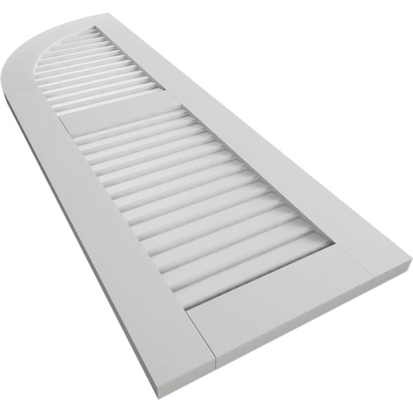 Ekena Millwork Smooth 2 Equal Louver w/Quarter Round Arch Top Faux Wood Shutters, 18W x 38H 20 Low Side, PR - SHULVQ18X38SMPR