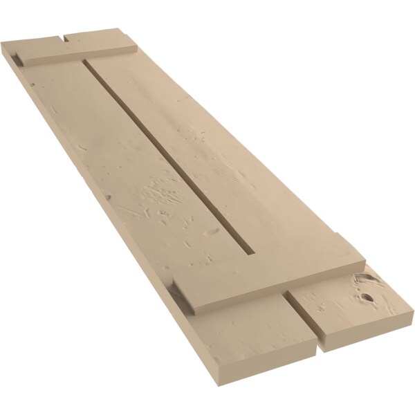 Ekena Millwork Rustic Two Board Spaced Board-n-Batten Knotty Pine Faux Wood Shutters, 11 1/2W x 34H, PR - SHUBSS11X34KPPR