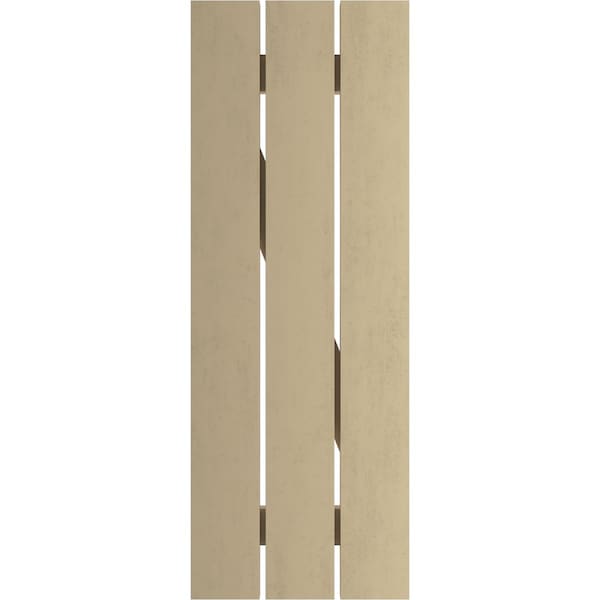 Ekena Millwork Rustic Three Board Spaced Board-n-Batten Smooth Faux Wood Shutters w/Z-Board, 17 1/2W x 80H, PR - SHUBSZ17X80SMPR