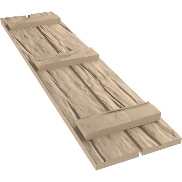 Ekena Millwork Rustic Two Board Spaced Board-n-Batten Riverwood Faux Wood Shutters, 11 1/2W x 58H, PR - SHUBSS11X58RWPR