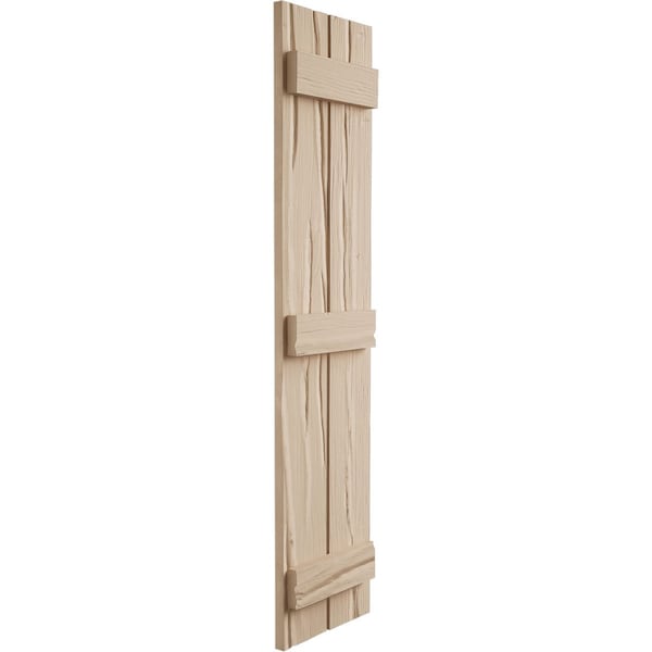 Ekena Millwork Rustic Two Board Spaced Board-n-Batten Riverwood Faux Wood Shutters, 11 1/2W x 58H, PR - SHUBSS11X58RWPR